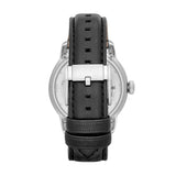 Fossil Townsman Automatic Skeleton Silver Dial Black Leather Strap Watch for Men - ME3041 Authentic Buy Shop Now