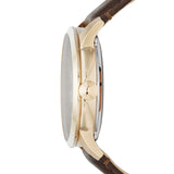 Fossil Townsman Automatic Skeleton Gold Dial Brown Leather Strap Watch for Men - ME3043 Authentic Buy Shop Now