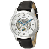 Fossil Grant Skeleton White Dial Black Leather Strap Watch for Men - ME3053 Authentic Buy Shop Now
