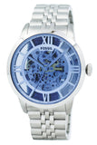 Fossil Townsman Automatic Skeleton Blue Dial Silver Steel Strap Watch for Men - ME3073 Authentic Buy Shop Now