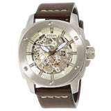 Fossil Modern Machine Automatic Skeleton White Dial Brown Leather Strap Watch for Women - ME3083 Authentic Buy Shop Now