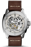 Fossil Modern Machine Automatic Skeleton White Dial Brown Leather Strap Watch for Women - ME3083 Authentic Buy Shop Now