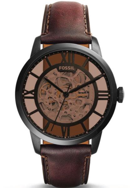 Fossil Townsman Automatic Skeleton Brown Dial Brown Leather Strap Watch for Men - ME3098 Authentic Buy Shop Now