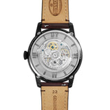Fossil Townsman Automatic Skeleton Brown Dial Brown Leather Strap Watch for Men - ME3098 Authentic Buy Shop Now