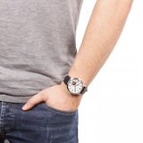 Fossil Townsman Automatic White Dial Black Leather Strap Watch for Men - ME3104 Authentic Buy Shop Now