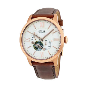 Fossil Townsman Beige Dial Brown Leather Strap Watch for Men - ME3105 Authentic Buy Shop Now