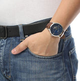 Fossil Townsman Automatic Blue Dial Brown Leather Strap Watch for Men - ME3110 Authentic Buy Shop Now