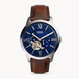 Fossil Townsman Automatic Blue Dial Brown Leather Strap Watch for Men - ME3110 Authentic Buy Shop Now