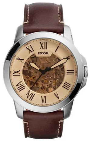 Fossil Grant Chronograph Cream Dial Brown Leather Strap Watch for Men - ME3122 Authentic Buy Shop Now