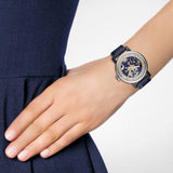 Fossil Boyfriend Skeleton Blue Dial Blue Leather Strap Watch for Women - ME3136 Authentic Buy Shop Now