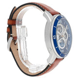 Fossil Grant Sport Automatic Skeleton Blue Dial Brown Leather Strap Watch for Men - ME3140 Authentic Buy Shop Now