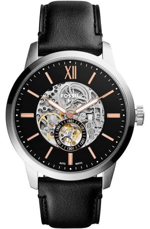 Fossil Townsman Skeleton Black Dial Black Leather Strap Watch for Men - ME3153 Authentic Buy Shop Now