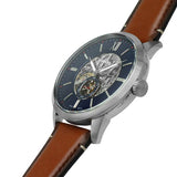 Fossil Townsman Automatic Skeleton Blue Dial Brown Leather Strap Watch for Men - ME3154 Authentic Buy Shop Now