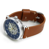 Fossil Commuter Automatic Skeleton Blue Dial Brown Leather Strap Watch for Men - ME3159 Authentic Buy Shop Now