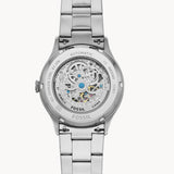 Fossil Forrester Automatic Skeleton Black Dial Silver Steel Strap Watch for Men - ME3180 Authentic Buy Shop Now