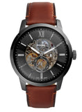 Fossil Townsman Automatic Skeleton Black Dial Brown Leather Strap Watch for Men - ME3181 Authentic Buy Shop Now