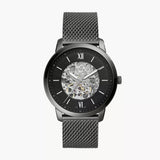 Fossil Neutra Automatic Skeleton Black Dial Grey Mesh Strap Watch for Men - ME3185 Authentic Buy Shop Now