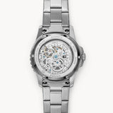 Fossil FB-01 Automatic Skeleton Black Dial Silver Steel Strap Watch for Men - ME3190 Authentic Buy Shop Now