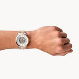 Fossil Neutra Automatic Skeleton White Dial Two Tone Steel Strap Watch for Men - ME3196 Authentic Buy Shop Now