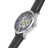 Fossil Townsman Automatic Skeleton Blue Dial Black Leather Strap Watch for Men - ME3200 Authentic Buy Shop Now