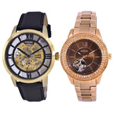 Fossil Townsman Automatic Skeleton Black Dial Black Leather Strap Watch for Men - ME3210 Authentic Buy Shop Now