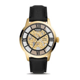 Fossil Townsman Automatic Skeleton Black Dial Black Leather Strap Watch for Men - ME3210 Authentic Buy Shop Now