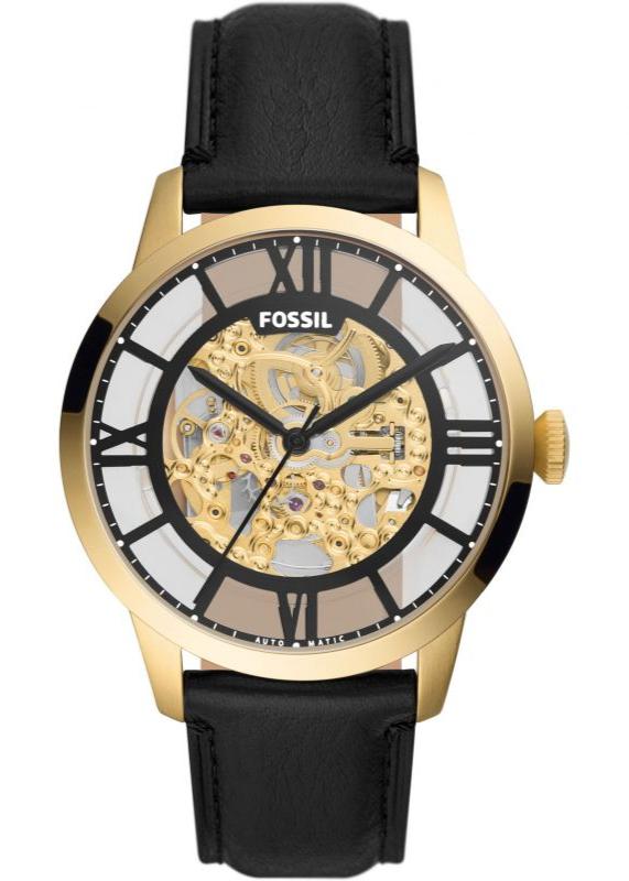 Fossil Townsman Automatic Skeleton Black Dial Black Leather Strap Watch for Men - ME3210 Authentic Buy Shop Now