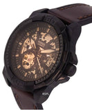 Fossil Bronson Automatic Skeleton Black Dial Brown Leather Strap Watch for Men - ME3219 Authentic Buy Shop Now