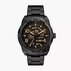 Fossil Bronson Automatic Skeleton Black Dial Black Steel Strap Watch for Men - ME3256 Authentic Buy Shop Now