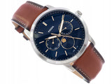 Fossil Neutra Minimalist Moonphase Blue Dial Brown Leather Strap Watch for Men - FS5903 Authentic Buy Shop Now