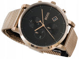 Hugo Boss Integrity Black Dial Gold Mesh Bracelet Watch for Men - 1513808 Authentic Buy Shop Now