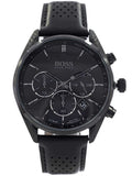 Hugo Boss Champion Black Dial Black Leather Strap Watch for Men - 1513880 Authentic Buy Shop Now