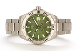 Tag Heuer Aquaracer Calibre 5 Automatic Green Dial Silver Steel Strap Watch for Men - WAY2015.BA0927 Authentic Buy Shop Now