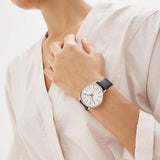 Michael Kors Pyper Quartz White Dial Black Leather Strap Watch For Women - MK2834 Authentic Buy Shop Now