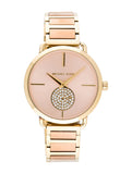 Michael Kors Portia Rose Gold Dial Two Tone Steel Strap Watch for Women - MK3706 Authentic Buy Shop Now