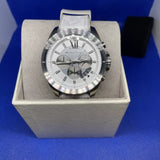Michael Kors Brecken Chronograph Silver Dial White Leather Strap Watch For Men - MK8949 Authentic Buy Shop Now