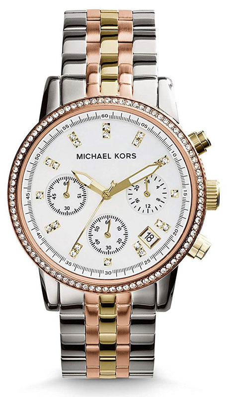 Michael Kors Ritz White Dial Two Tone Steel Strap Watch for Women - MK5650 Authentic Buy Shop Now
