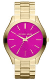 Michael Kors Slim Runway Pink Dial Rose Gold Steel Strap Watch for Women - MK3264 Authentic Buy Shop Now