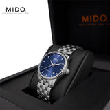 Mido Baroncelli II Automatic Blue Dial Silver Steel Strap Watch For Men - M8600.4.15.1 Authentic Buy Shop Now