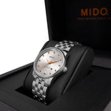 Mido Baroncelli III Automatic Silver Dial Silver Steel Strap Watch For Women - M7600.4.21.1 Authentic Buy Shop Now