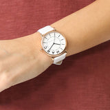 Marc Jacobs Roxy White Dial White Leather Strap Watch for Women - MJ1561 Authentic Buy Shop Now
