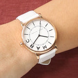 Marc Jacobs Roxy White Dial White Leather Strap Watch for Women - MJ1561 Authentic Buy Shop Now