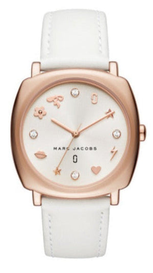 Marc Jacobs Mandy White Dial White Leather Strap Watch for Women - MJ8678 Authentic Buy Shop Now