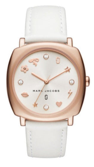 Marc Jacobs Mandy White Dial White Leather Strap Watch for Women - MJ8678 Authentic Buy Shop Now