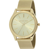 Michael Kors Slim Runway Champagne Dial Gold Mesh Bracelet Watch for Women - MK3282 Authentic Buy Shop Now