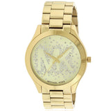 Michael Kors Slim Runway Gold Dial Gold Steel Strap Watch for Women - MK3590 Authentic Buy Shop Now