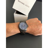 Michael Kors Paxton Analog Blue Dial Grey Steel Strap Watch For Men - MK8499 Authentic Buy Shop Now