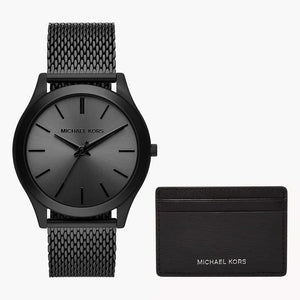 Michael Kors Runway Three-Hand Black Dial Black Mesh Strap Watch for Men - MK1085 Authentic Buy Shop Now