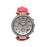 Michael Kors Parker Silver Dial Red Leather Strap Watch for Women - MK2278 Authentic Buy Shop Now