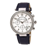 Michael Kors Parker White Dial Navy Blue Leather Strap Watch for Women - MK2293 Authentic Buy Shop Now